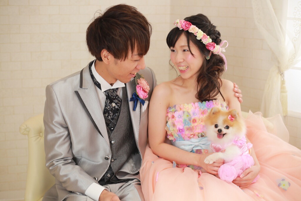 愛犬も一緒にウェディング♡