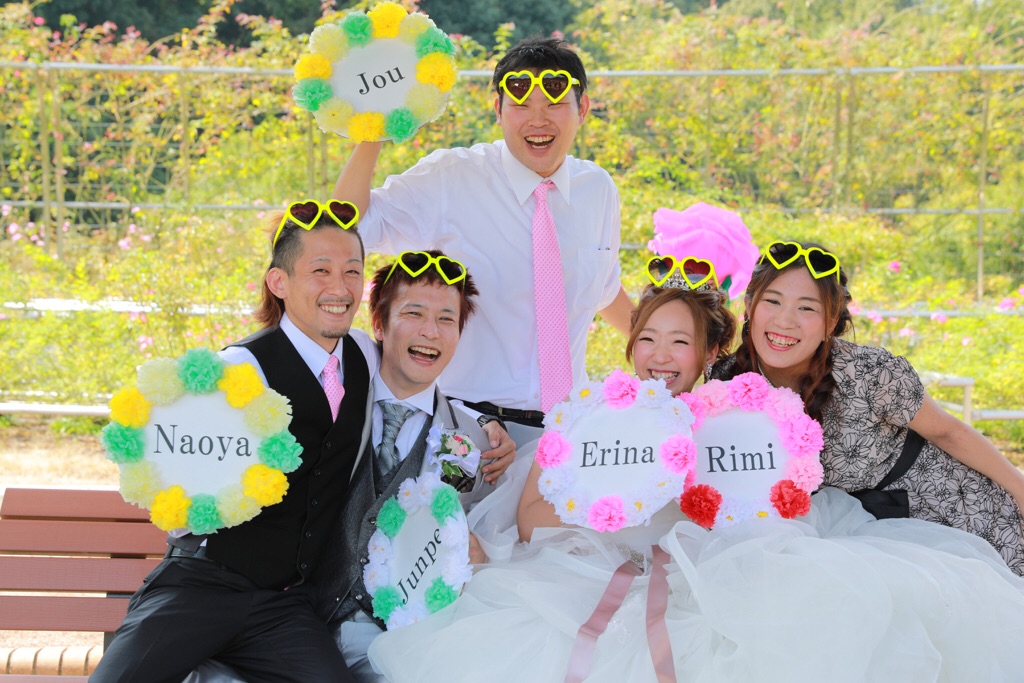 花フェスタ記念公園でお友達も集まり、結婚式前撮り撮影♡