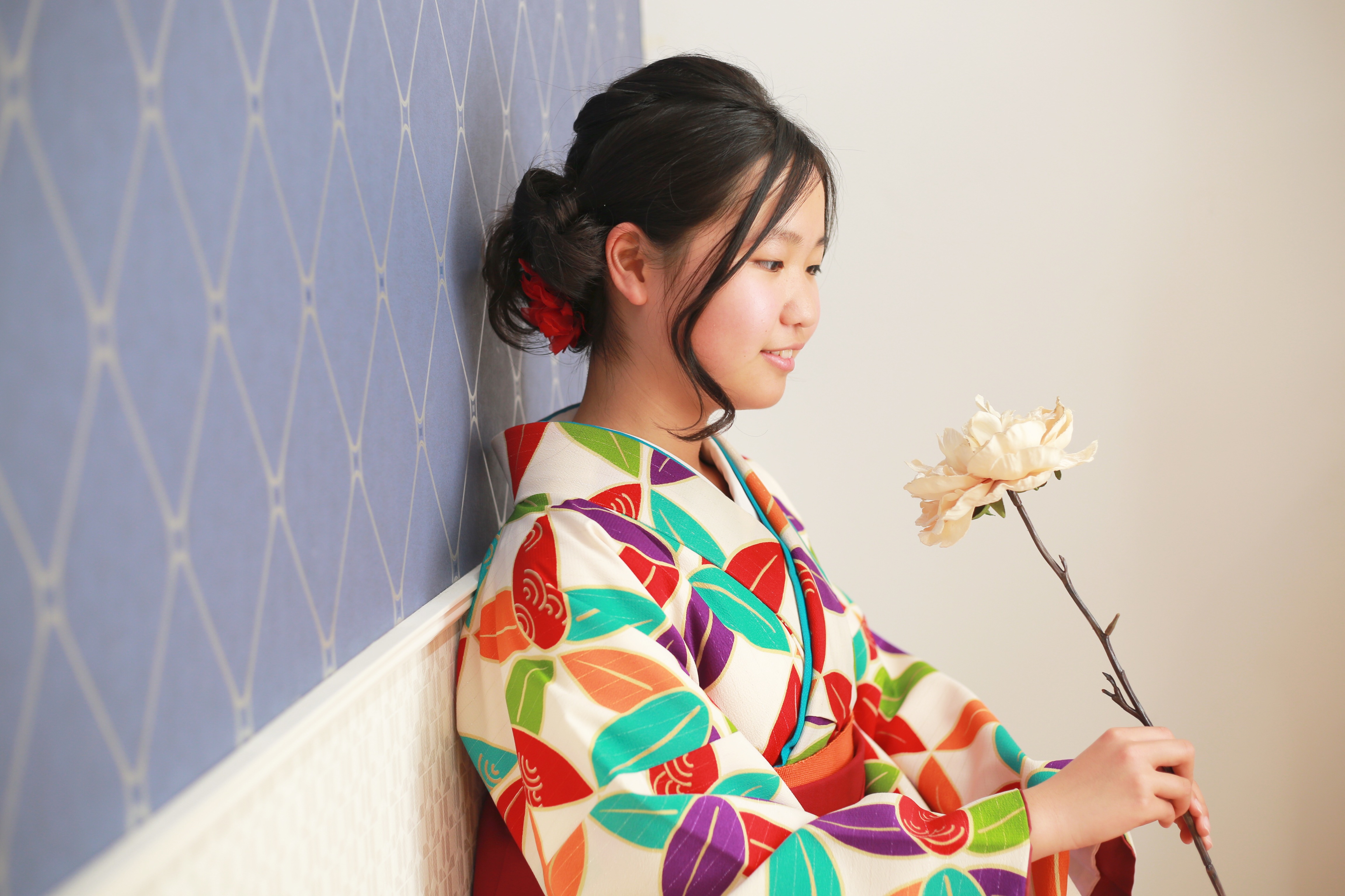 小学校の卒業式も袴で♪