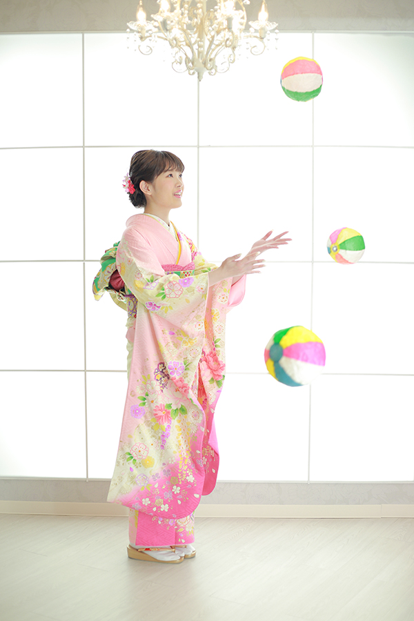 優しい桃色のお振袖で【美濃加茂市】