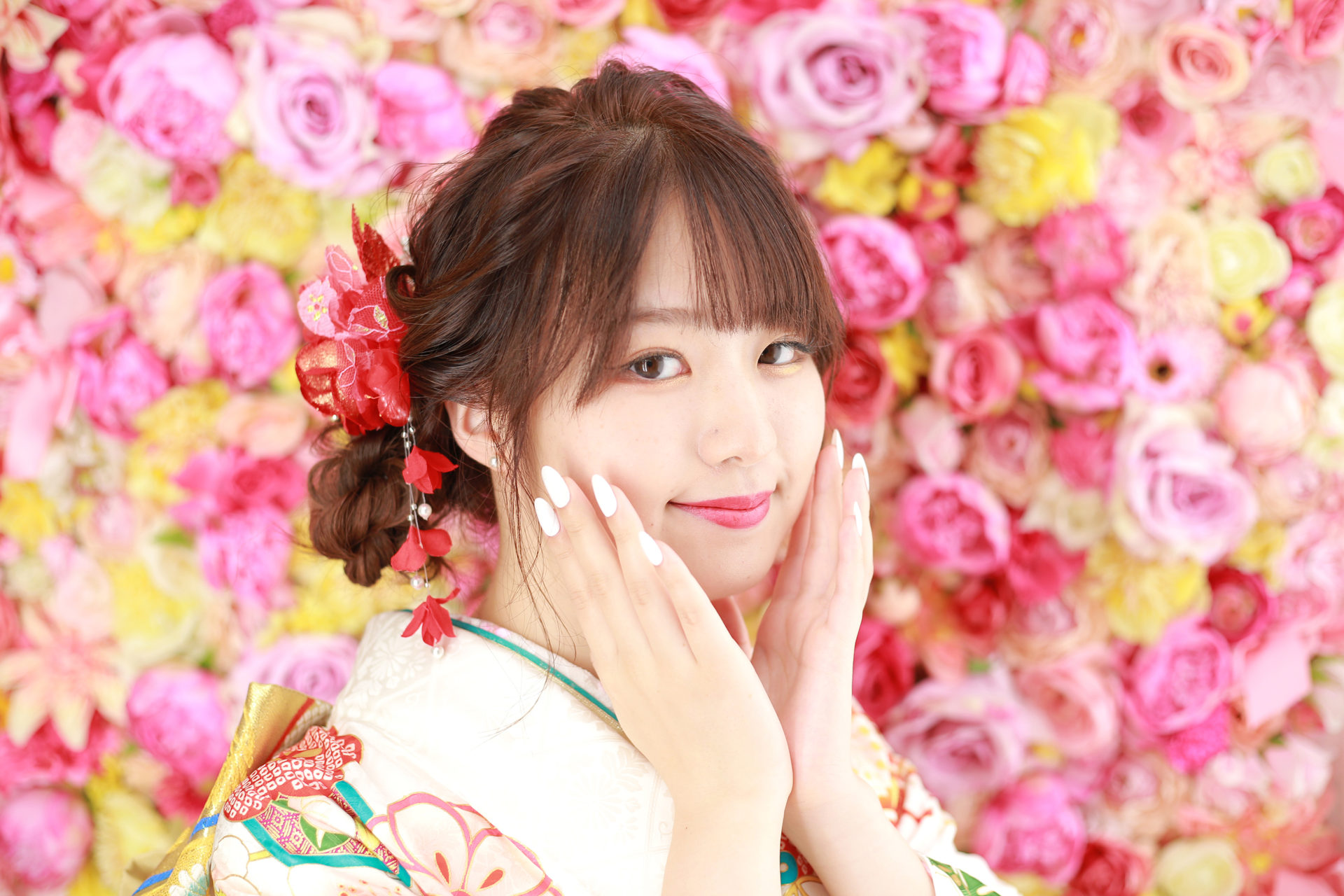 白地の可愛らしいお振袖で【可児市】