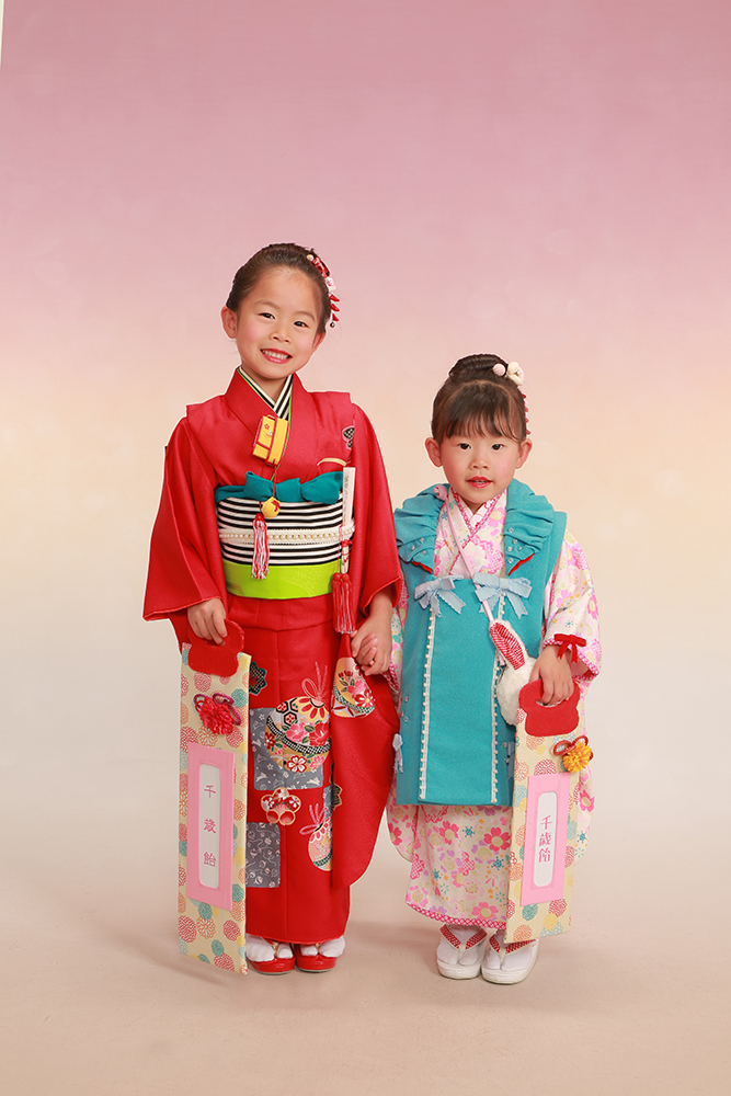 姉妹一緒に七五三撮影